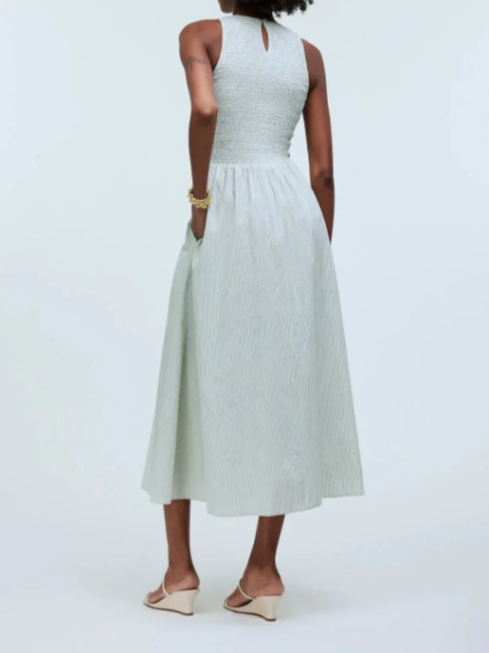 Madewell The Melody Smocked Midi Dress - Picture 2 of 9
